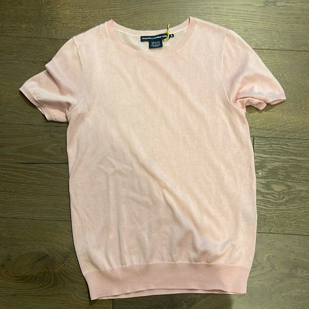 Pink Ralph Lauren golf silk short sleeved top